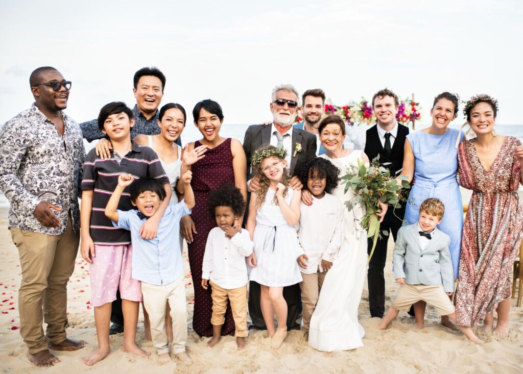 100+ Wedding Photography ideas to capture every moment 72 Couple with Childhood Friends or “Chosen Family"