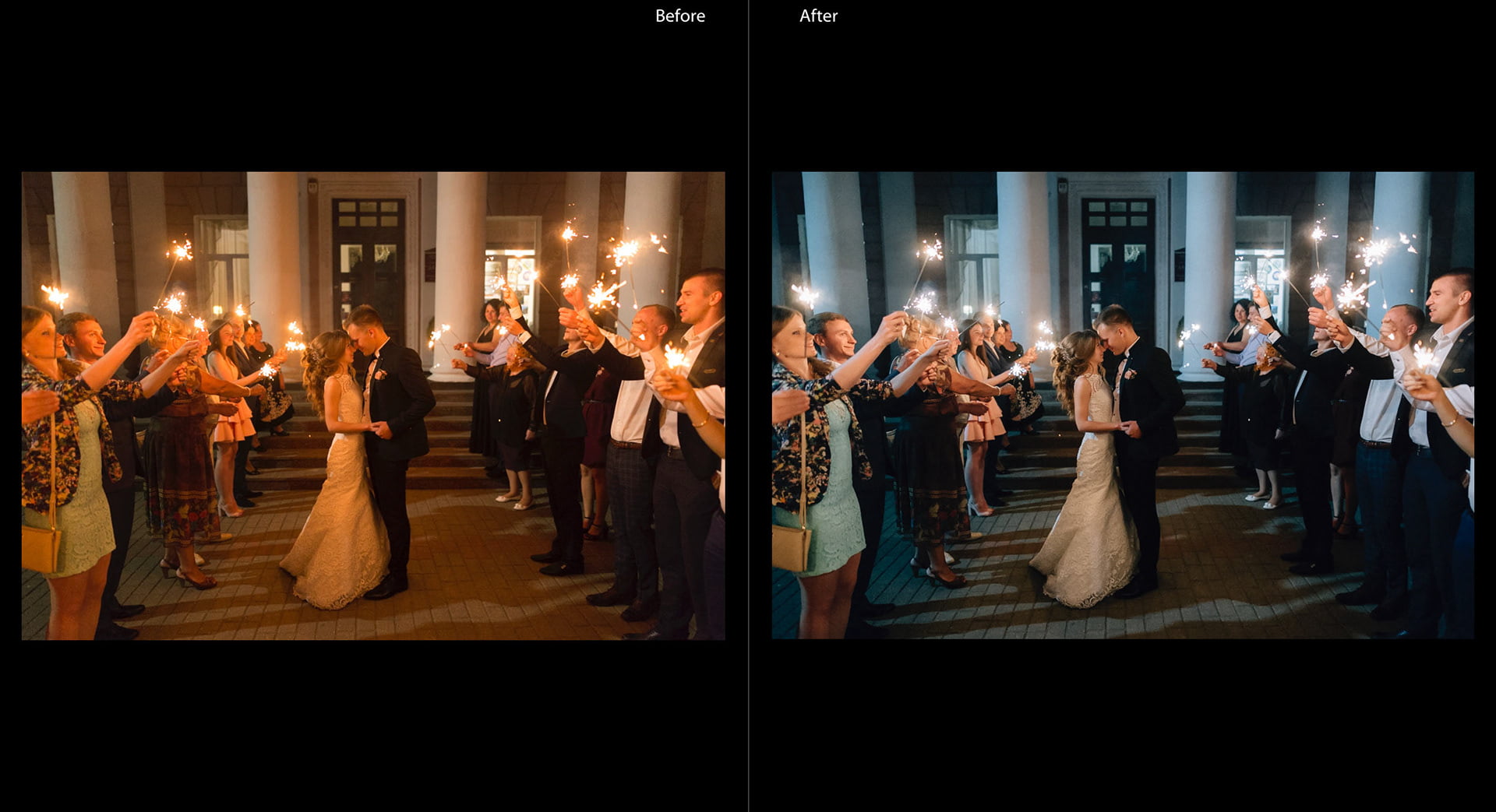 wedding picture editing color correction bright color