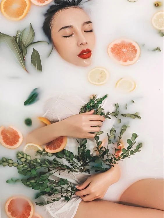 Light Up the Water milk Bath Photoshoot