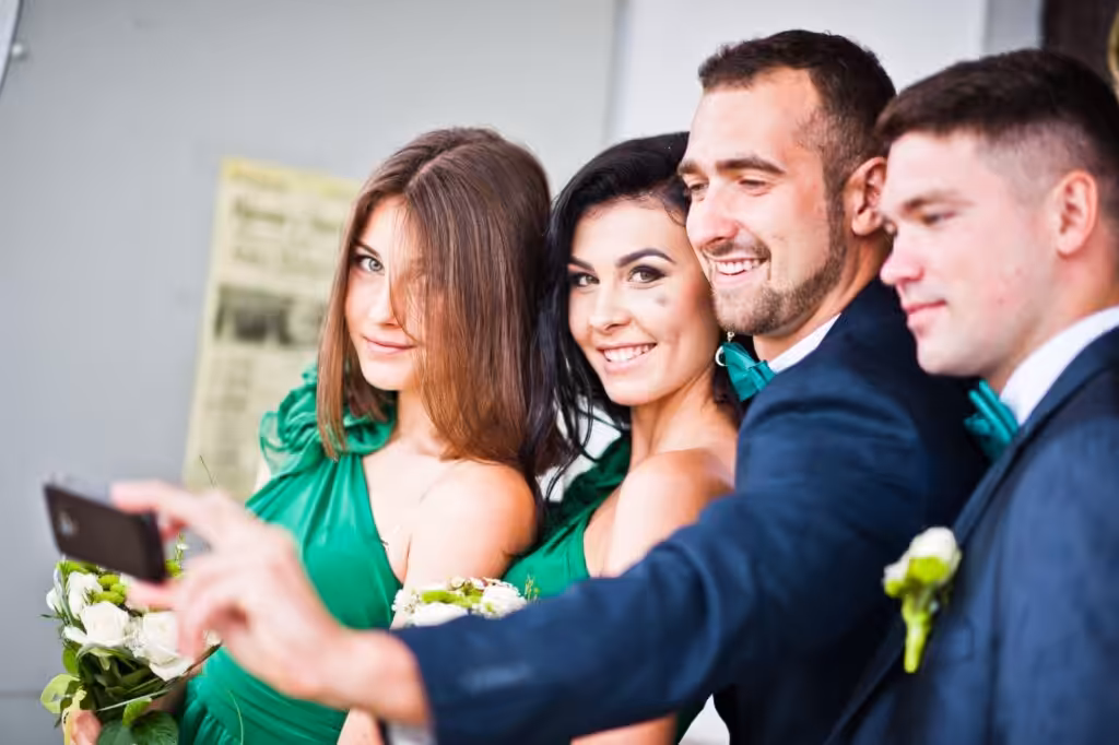 100+ Wedding Photography ideas to capture every moment 66 Bride with Maid of Honor / Groom with Best Man