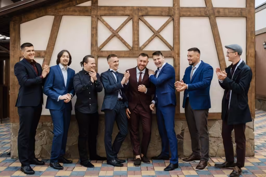 100+ Wedding Photography ideas to capture every moment 67 Groom posing with groomsmen