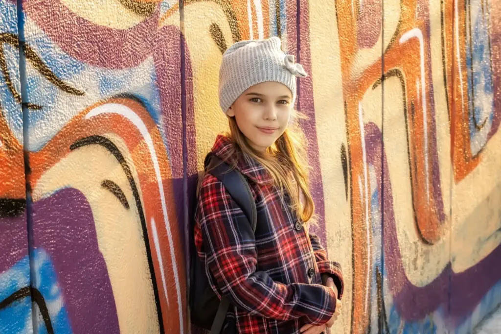 100+ Portrait Photography Ideas for Every Occasion and Style 45 Leaning against the Urban graffiti wall