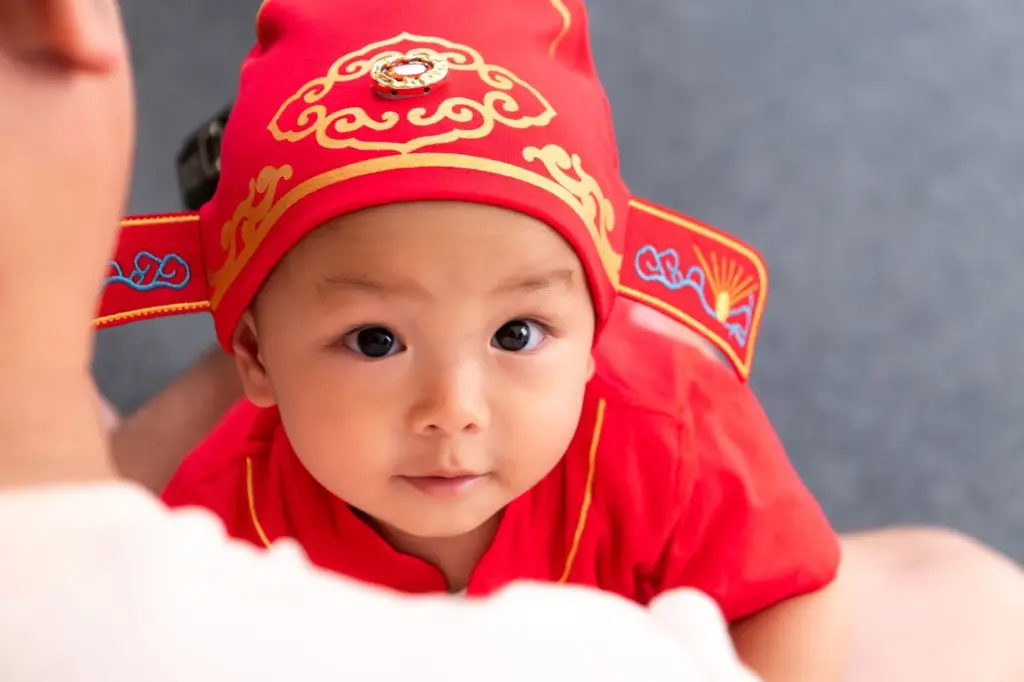 Baby dressed in beautiful traditional attire