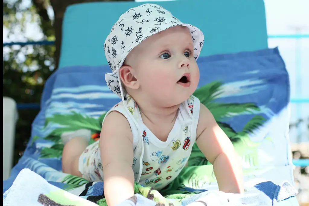 Baby in summer and hot weather