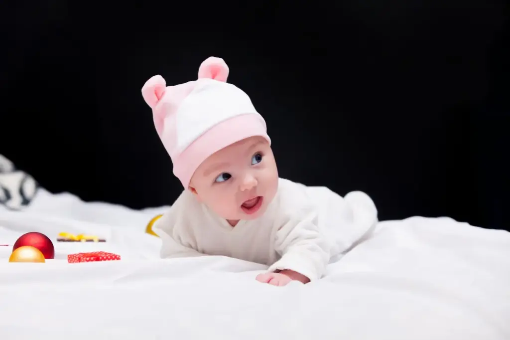 Baby wearing a cute hat