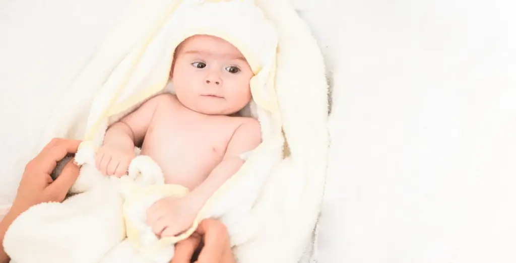 Baby wrapped in a cozy towel