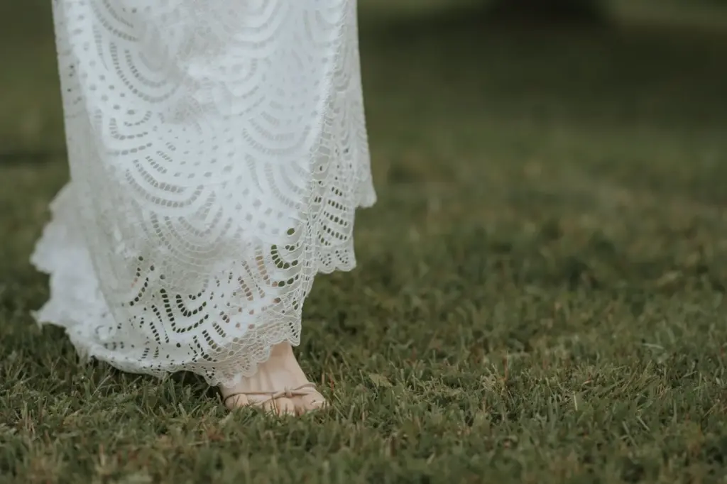 Barefoot shots in the grass