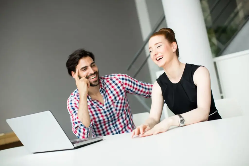 Candid expression at work during a conversation