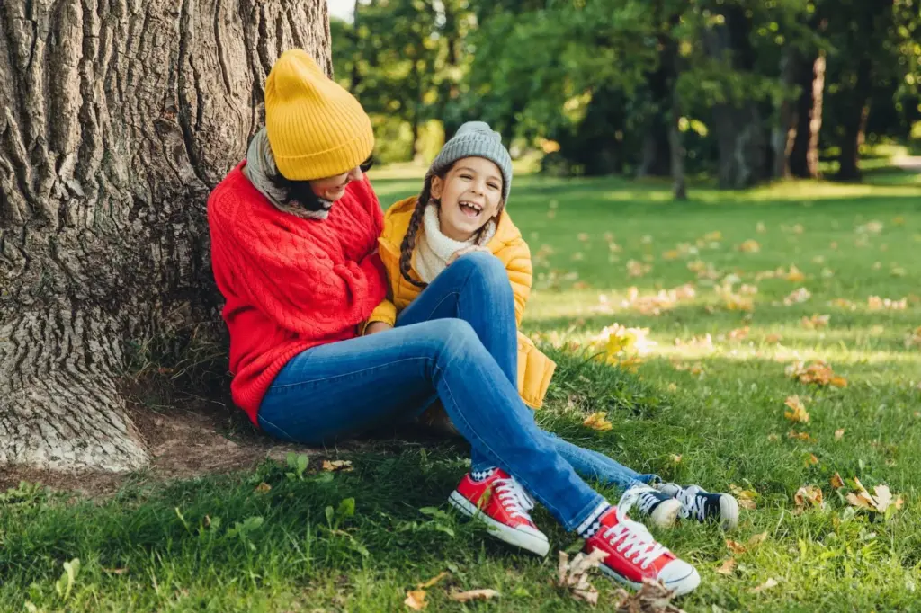 Candid laughter in the park