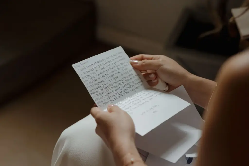 Emotional letter reading or gift exchange