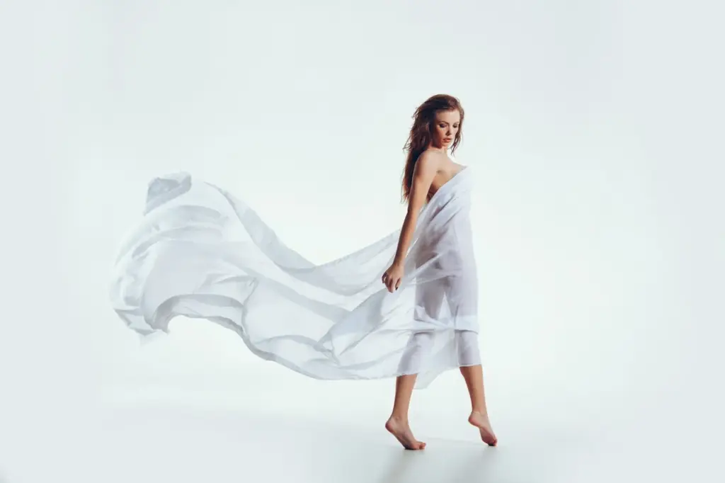 Flowing dress twirl or movement