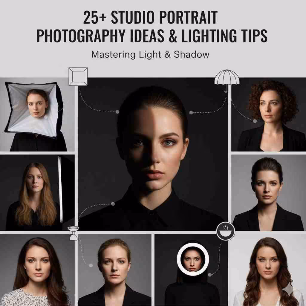 25+ Studio Portrait Photography Ideas with Lighting, Backgrounds & Posing Tips 1 Studio Portrait Photography Ideas