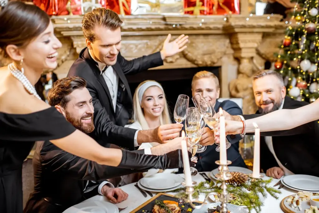 Group laughter around the table
