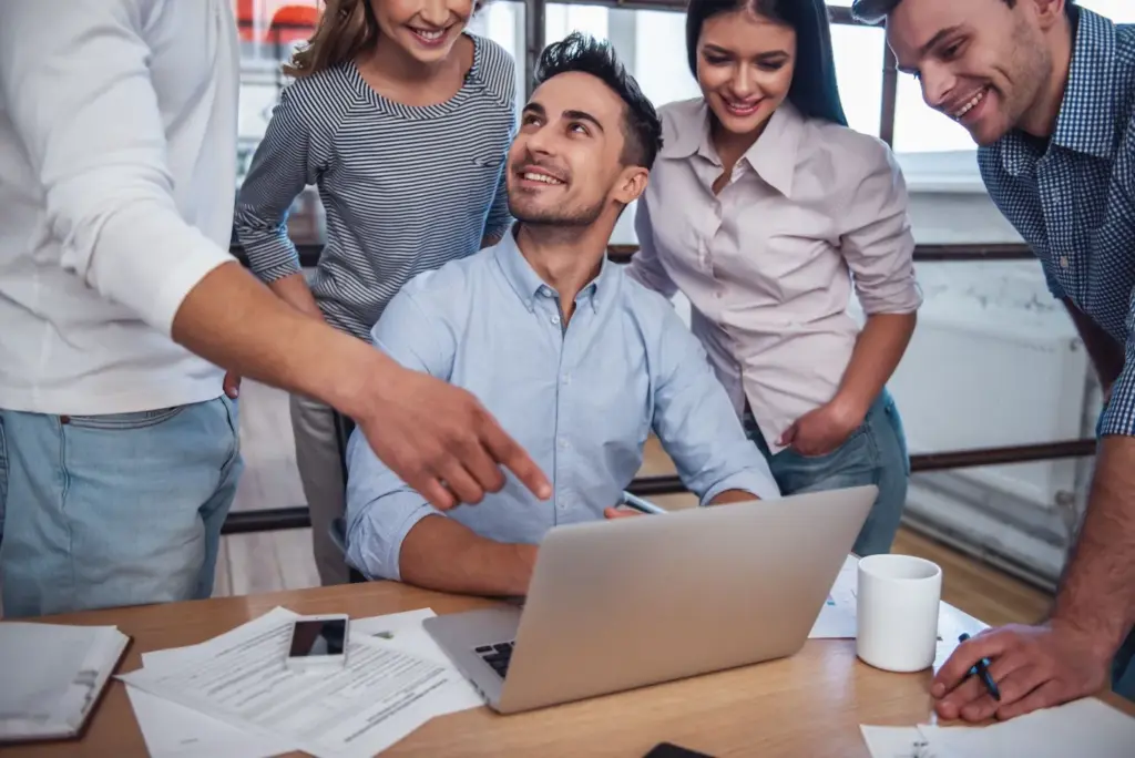 Interacting with the team while at work