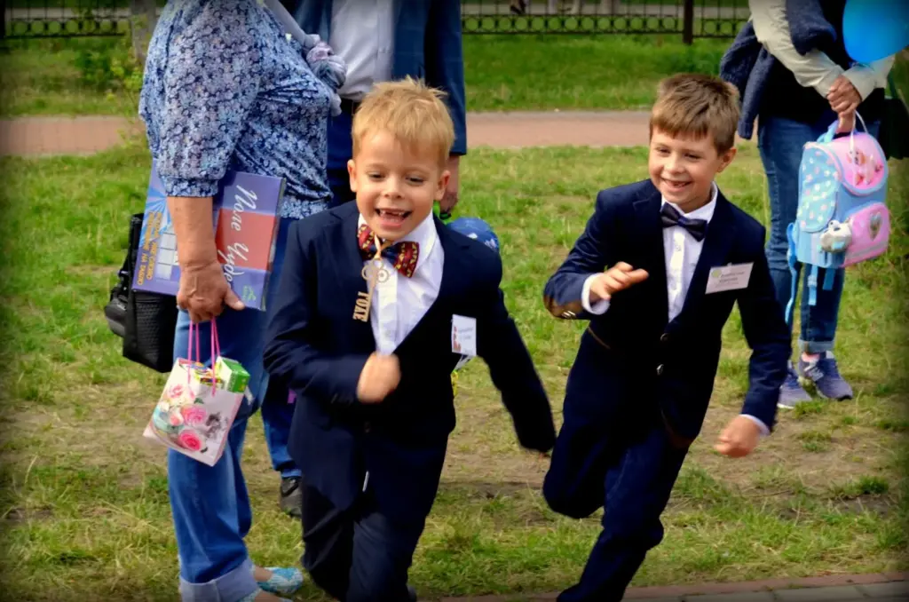 Kids playing or running around