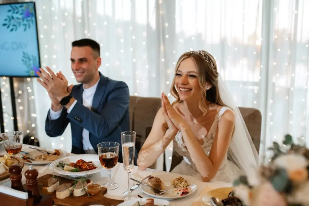Laughing mid-toast while getting ready