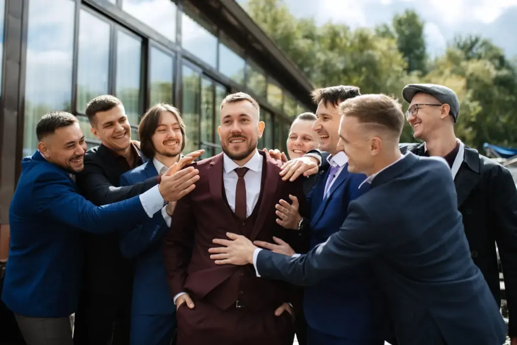 Laughter bursts out from a group