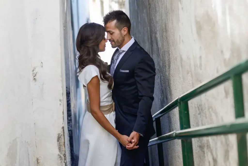 Leaning in a hidden alley moment