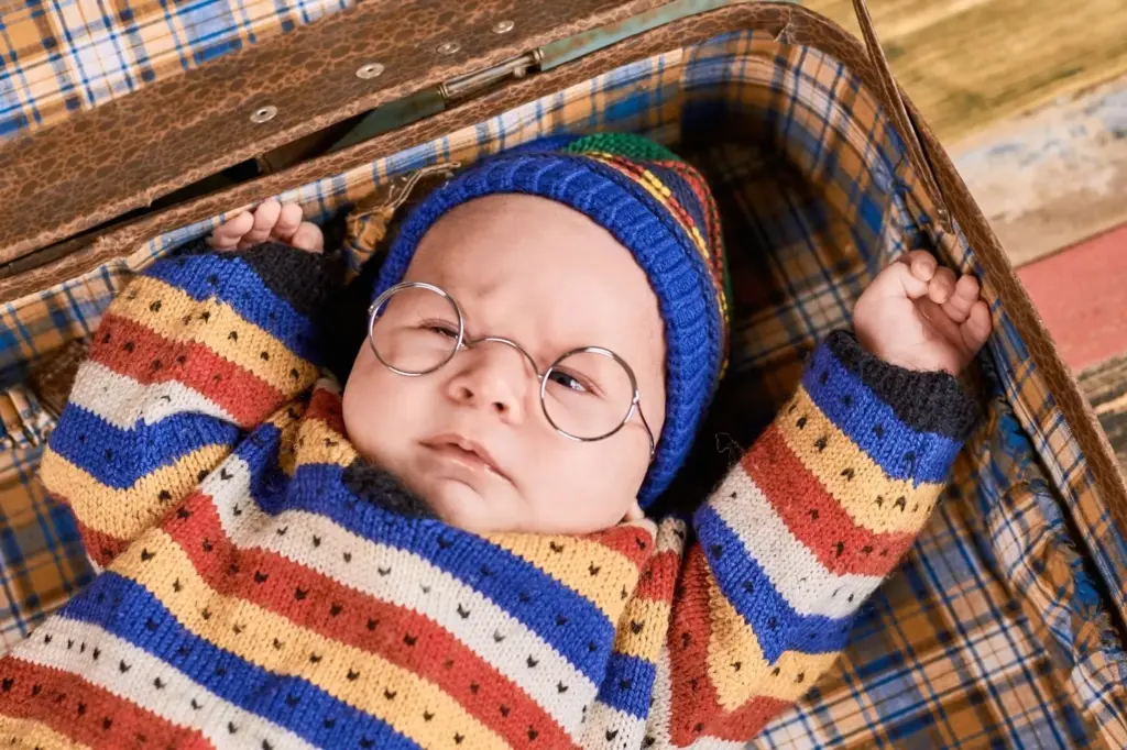 Newborn in Harry Potter-inspired setup