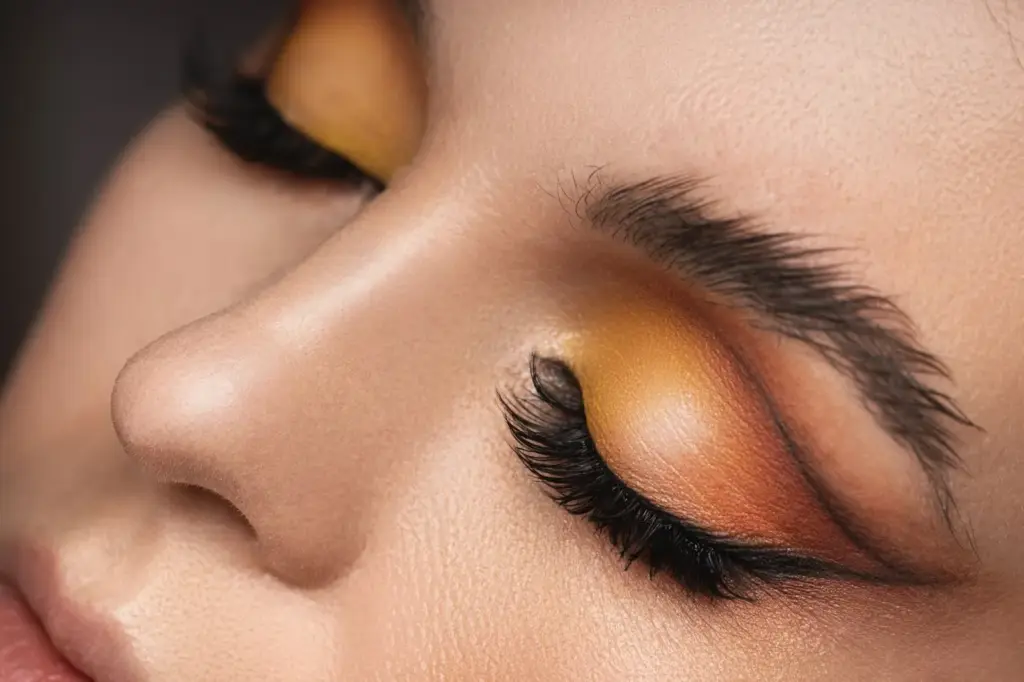 Side glance showing off eye makeup