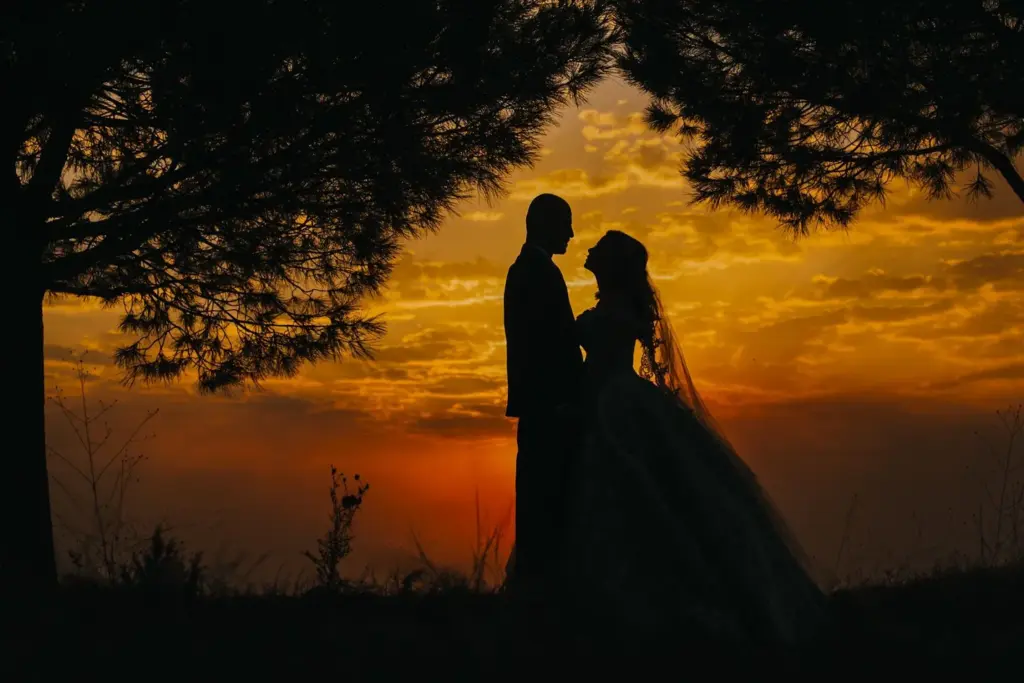 Silhouette shot with misty backdrop