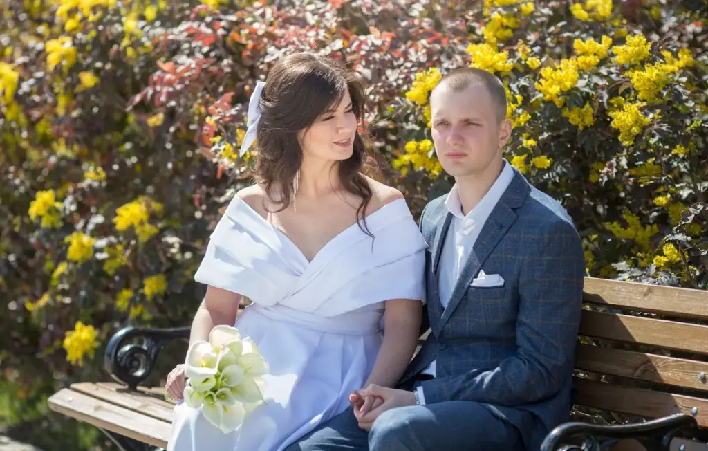 Sitting on a garden bench