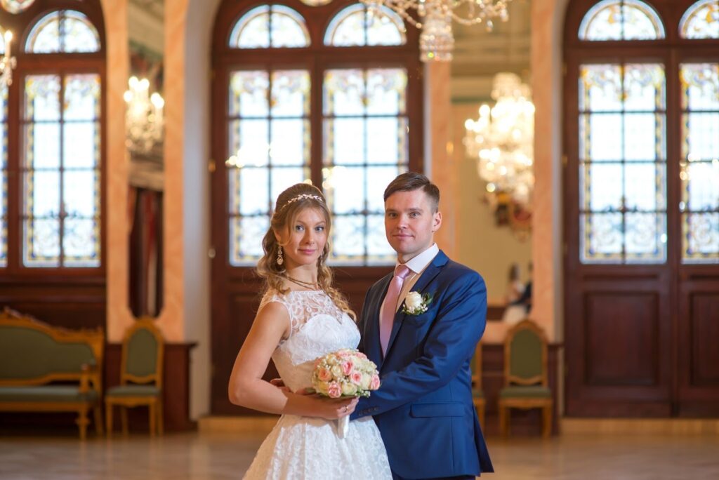 Standing tall in the palace hallway