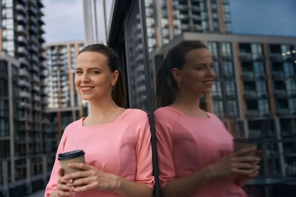 Standing upright with reflection