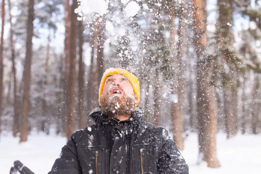 Throwing the snow up