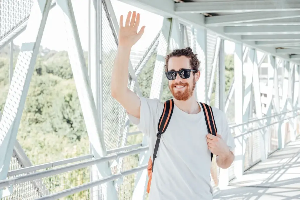 Touching the bridge with one hand