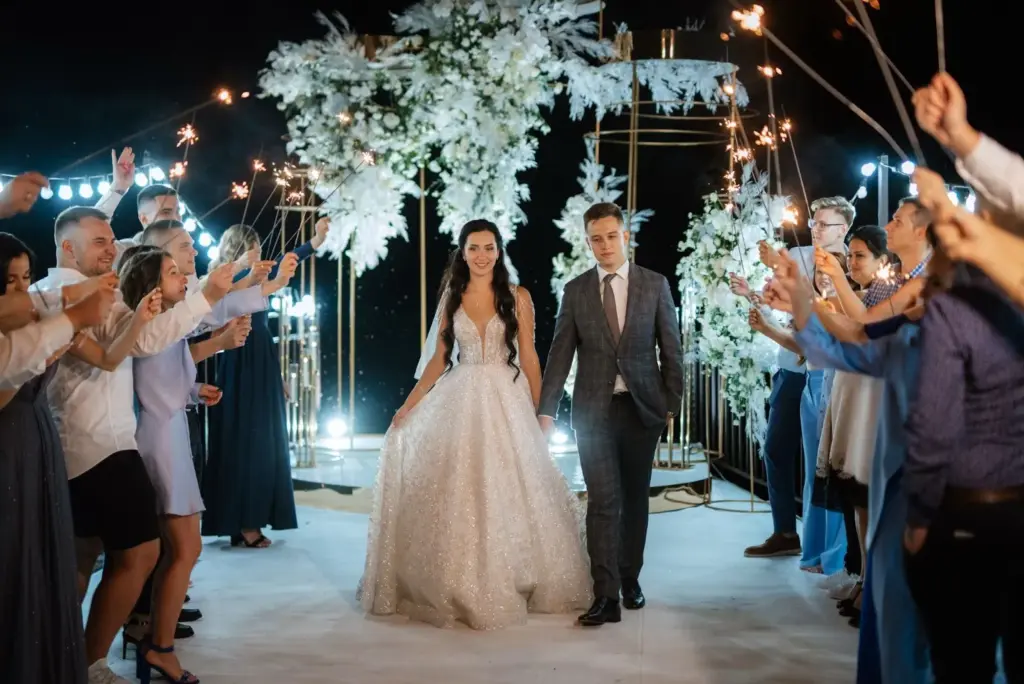 Twirl on winter-lit pathway