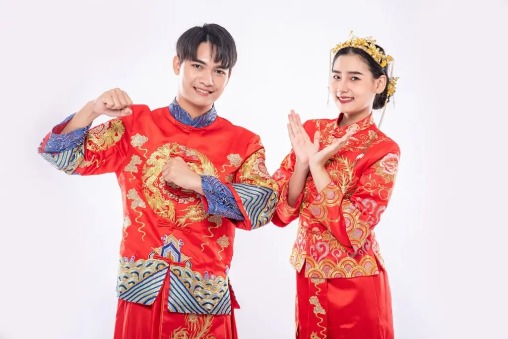 Wearing uniform traditional clothing